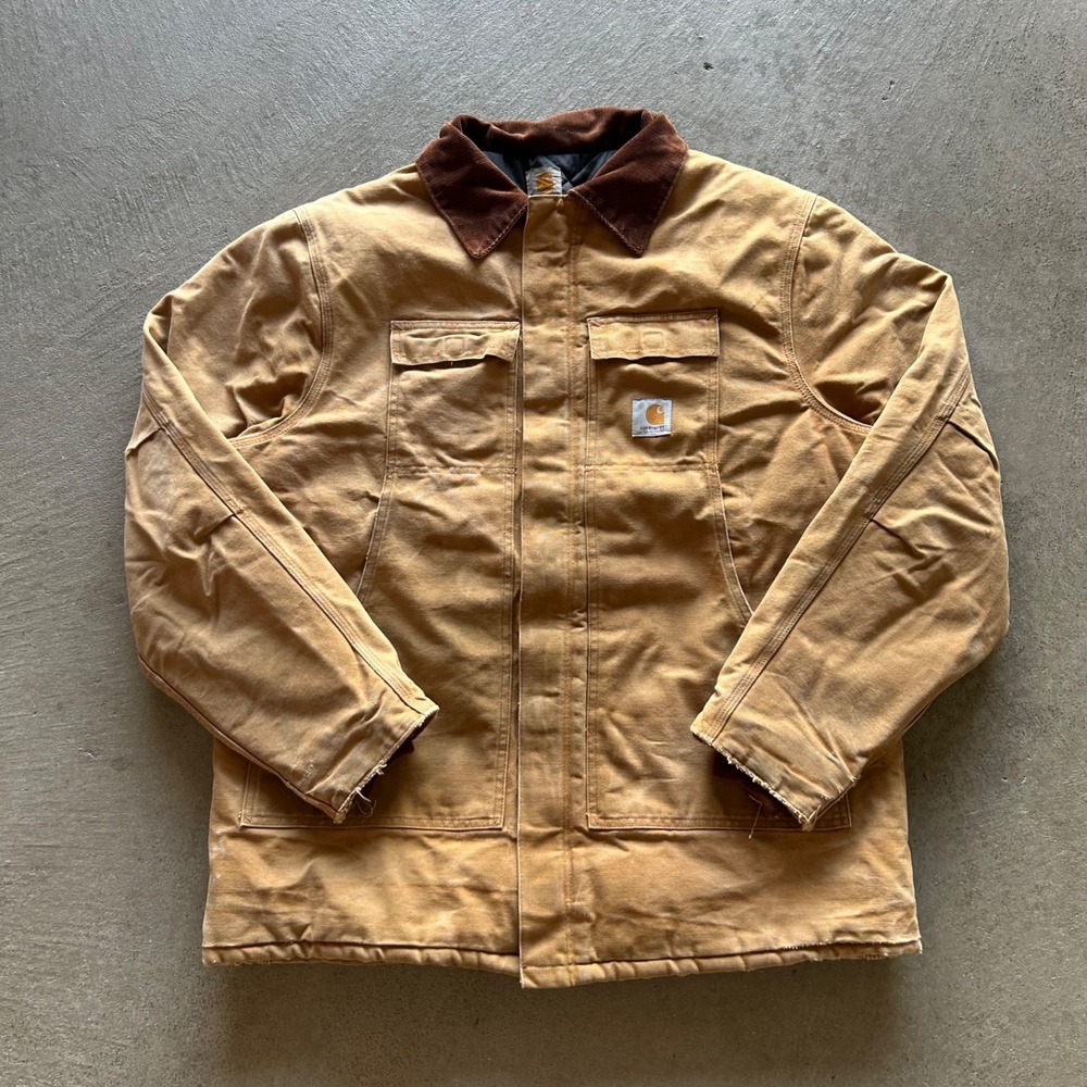 Vintage 90s Carhartt Arctic Jacket Size XXL Tan Duck Canvas Chore Traditional